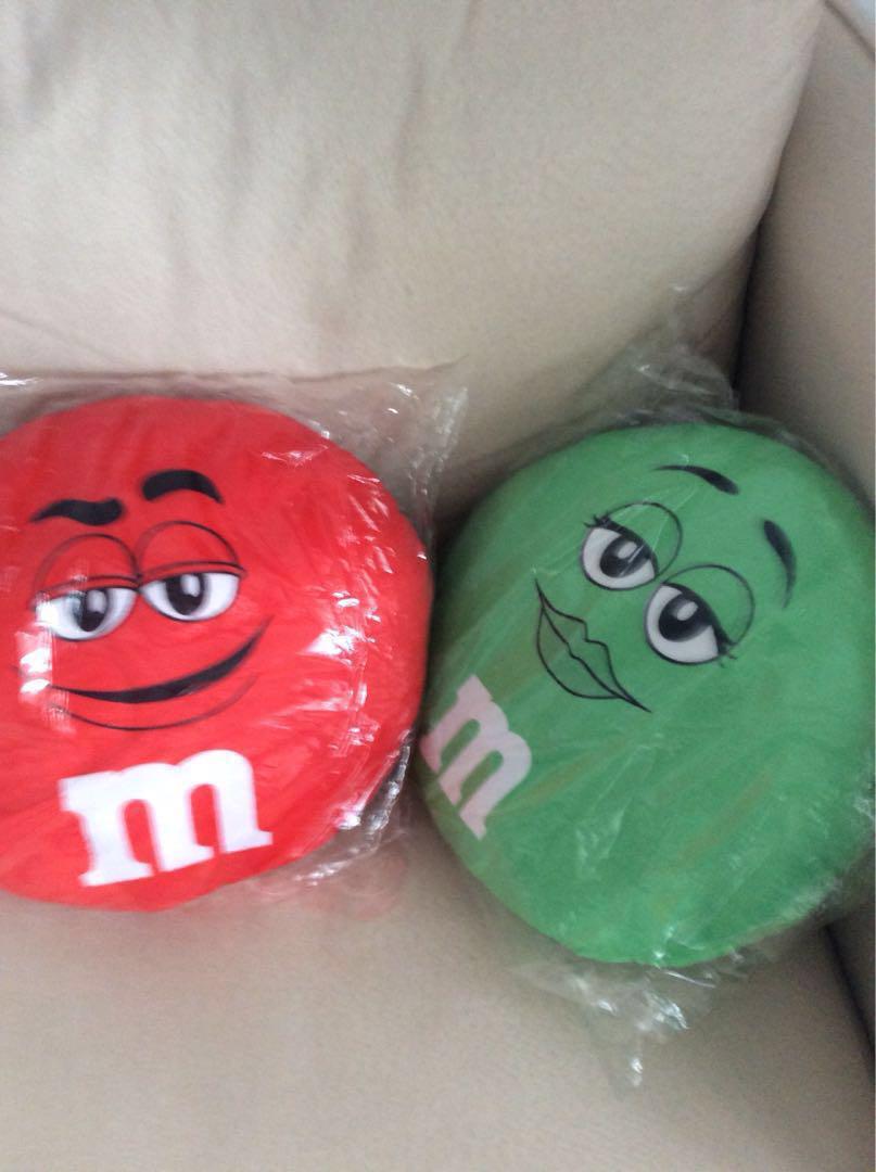 m&m plush pillow