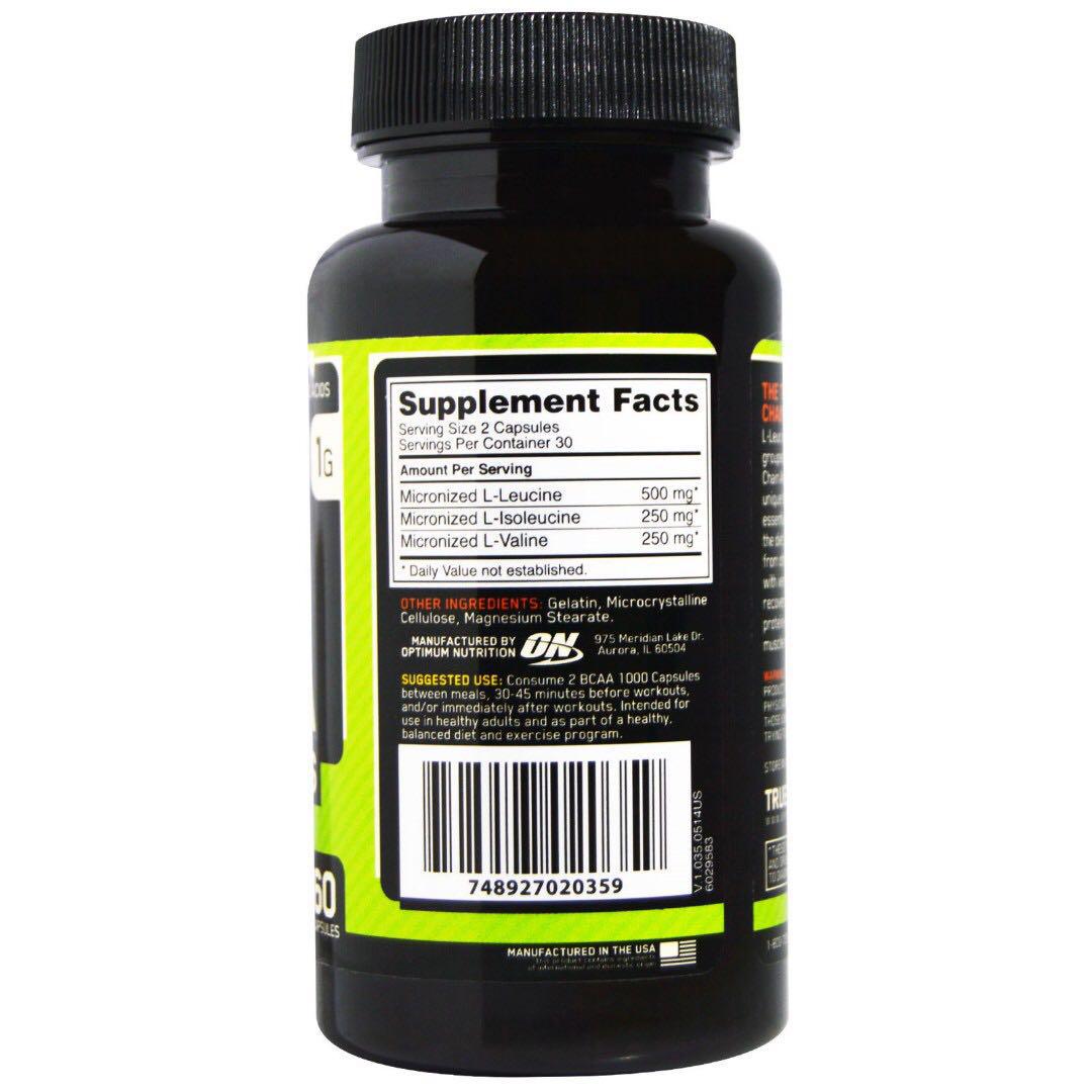 Optimum Nutrition aa 1000 Caps 1 G 60 Capsules Free Delivery Sports Sports Games Equipment On Carousell