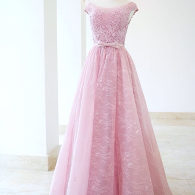 Pink Off Shoulder Gown For Wedding Event Women S Fashion