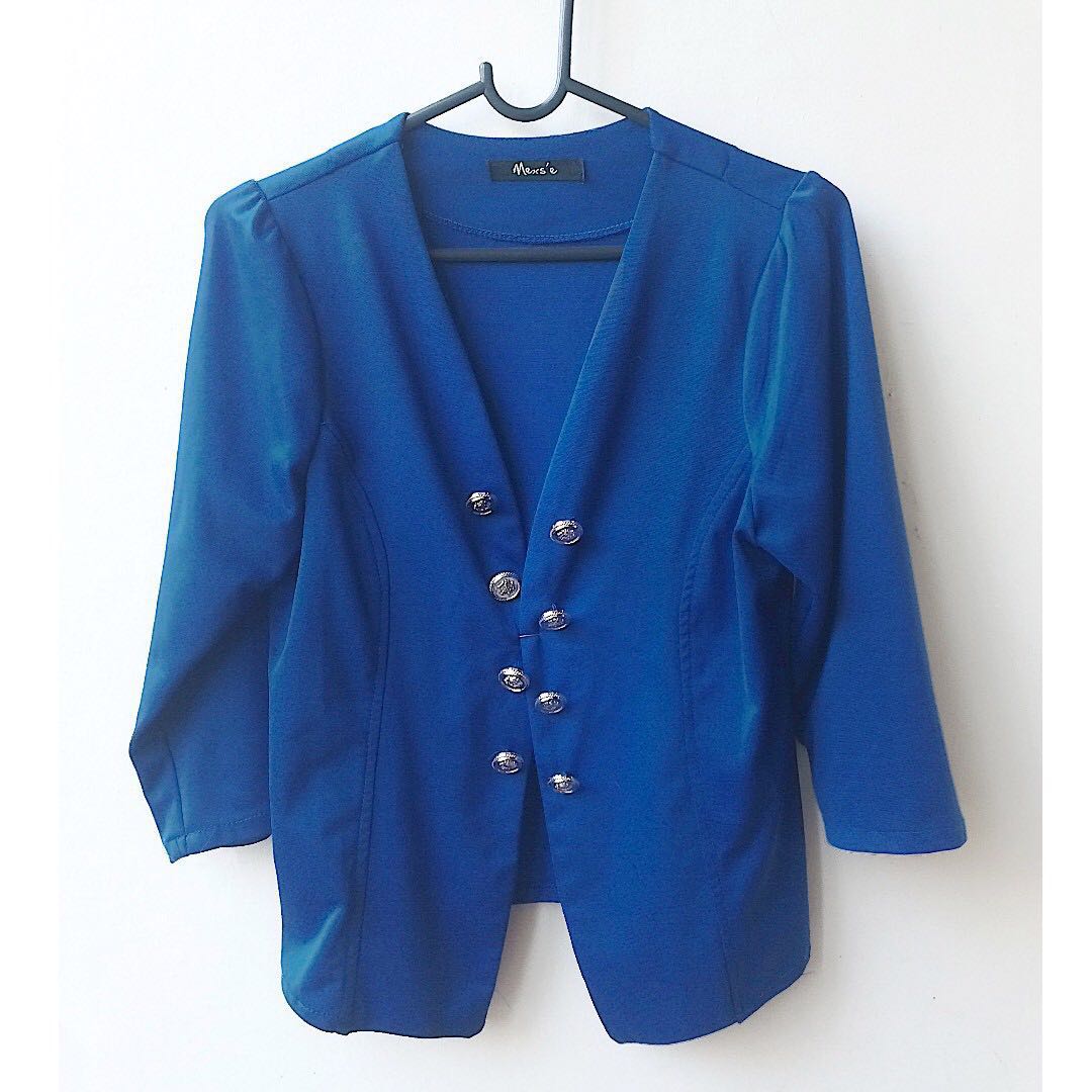 Royal Blue Blazer, Women's Fashion, Coats, Jackets and Outerwear on ...