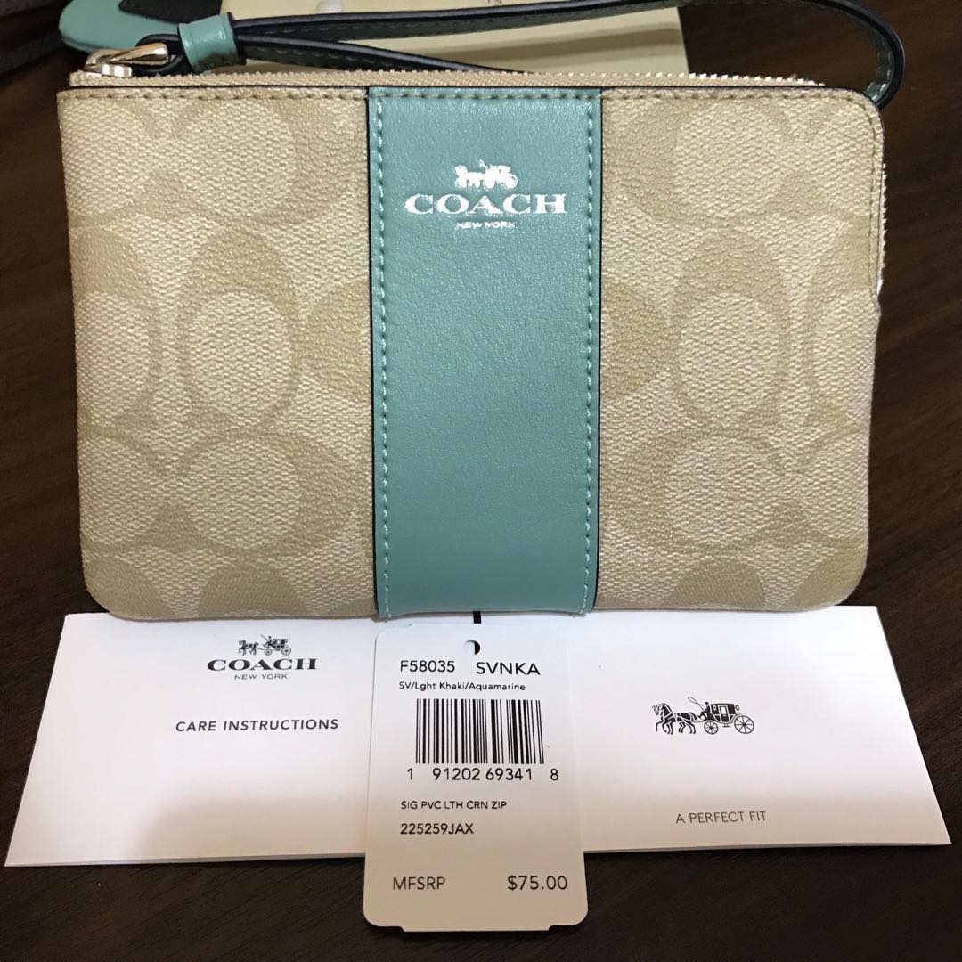 coach wristlet blue