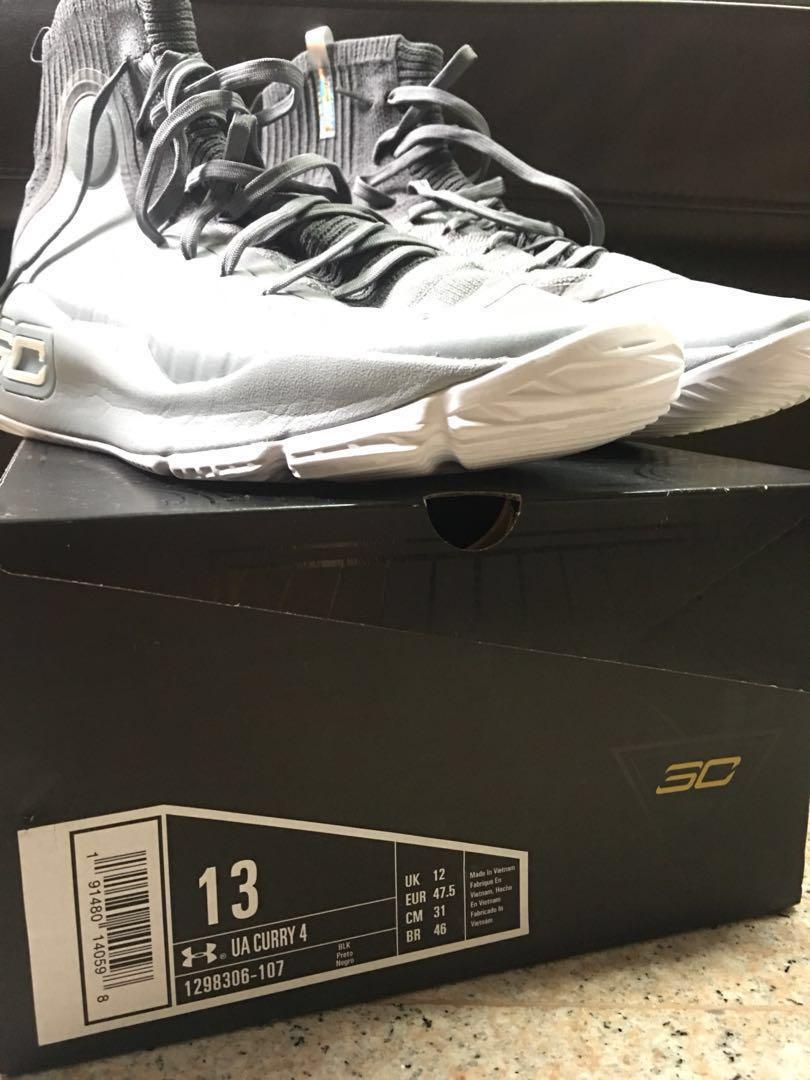 UA CURRY 4 OVERCAST GREY, Men's Fashion, Footwear, Sneakers on Carousell
