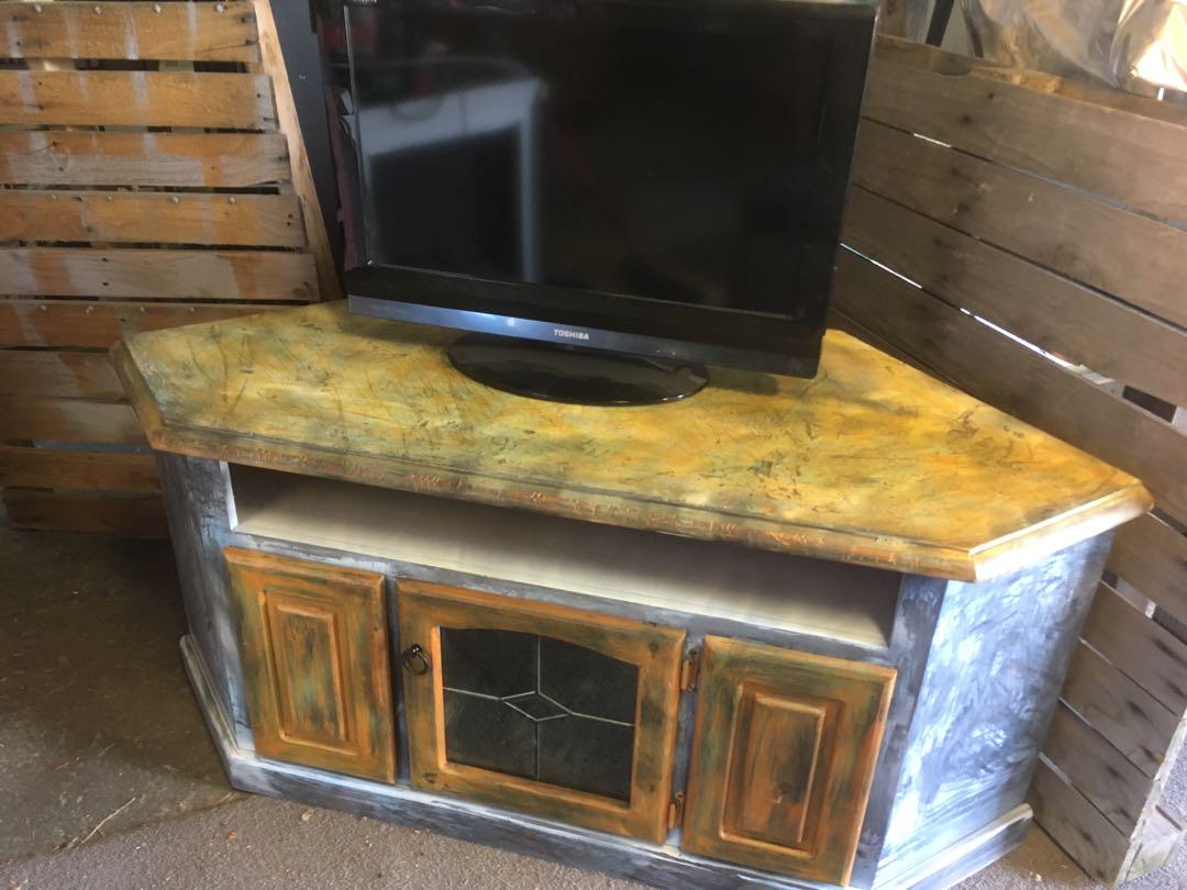 Upcycled Corner Tv Entertainment Unit Home Furniture Upcycled Corner Tv Entertainment Unit
