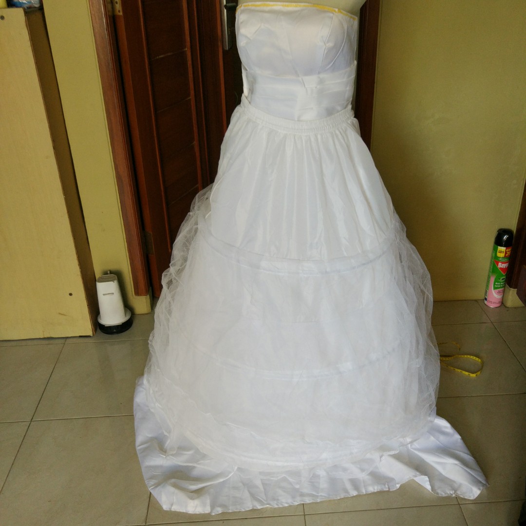 White Wedding Gown Gaun Pengantin Wanita Putih Brides Gown