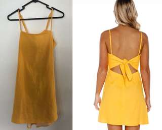 Yellow Tie Back Dress