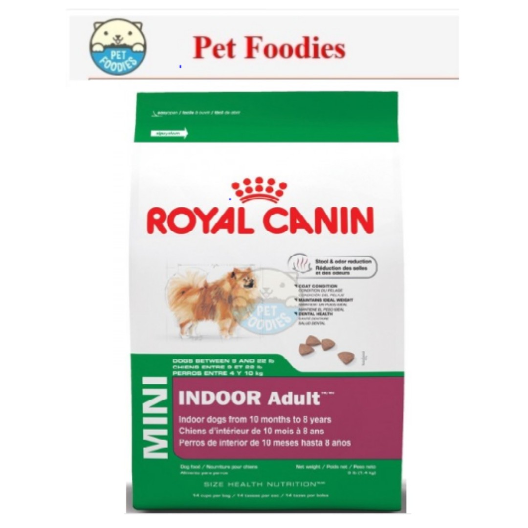 Pet Foodies Royal Canin Canine Mini Range For Dogs Up To 10 Kg Mini Indoor Adult 1 5kg Pet Supplies For Dogs Dog Food On Carousell