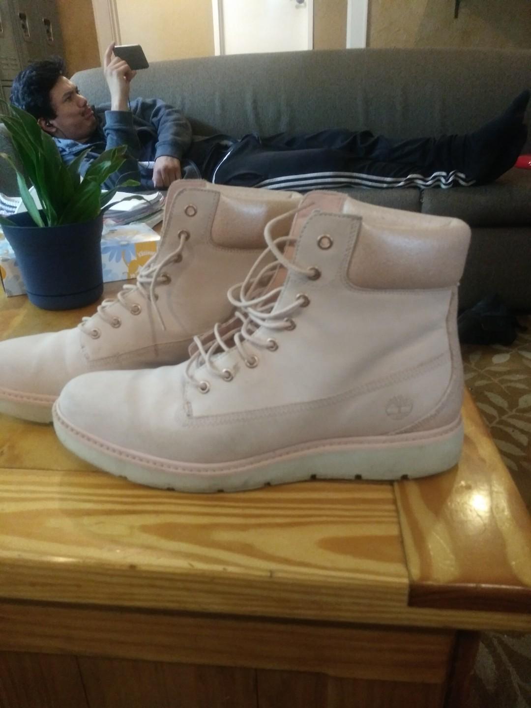 pink timberlands women's size 11