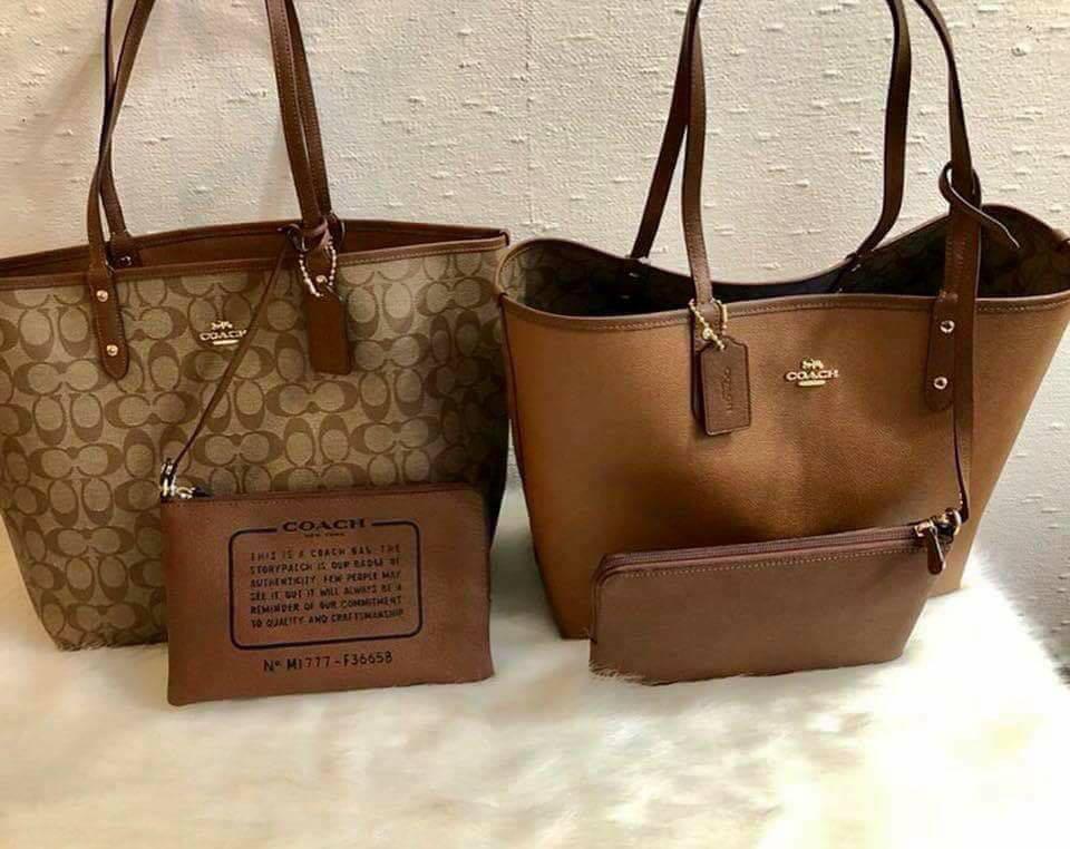 Coach tote reversible sale bag