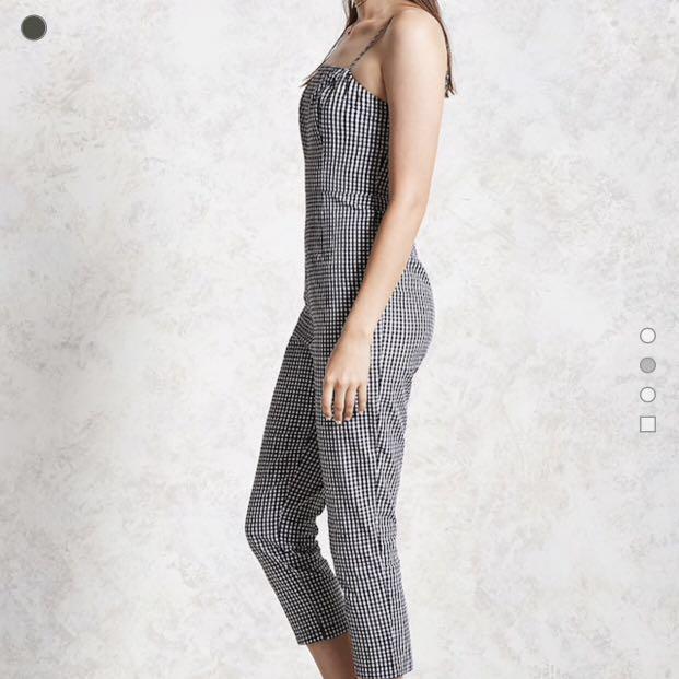 Black and white jumpsuit forever 21 discount
