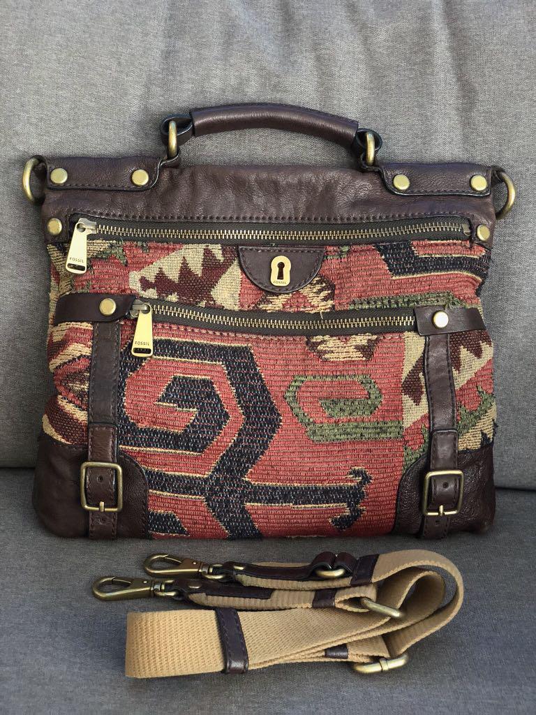 fossil tapestry bag