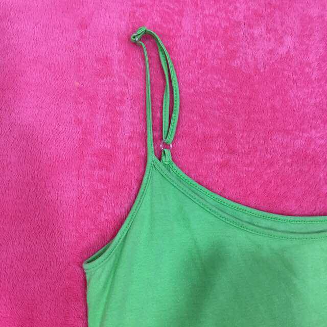 Free Shipping Lime Green Spaghetti Camisole Straps Tops