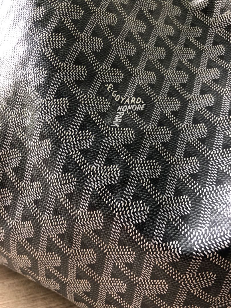 Goyard Grey Monogram Chevron St Louis PM Tote Bag with Pouch Leather  ref.371249 - Joli Closet