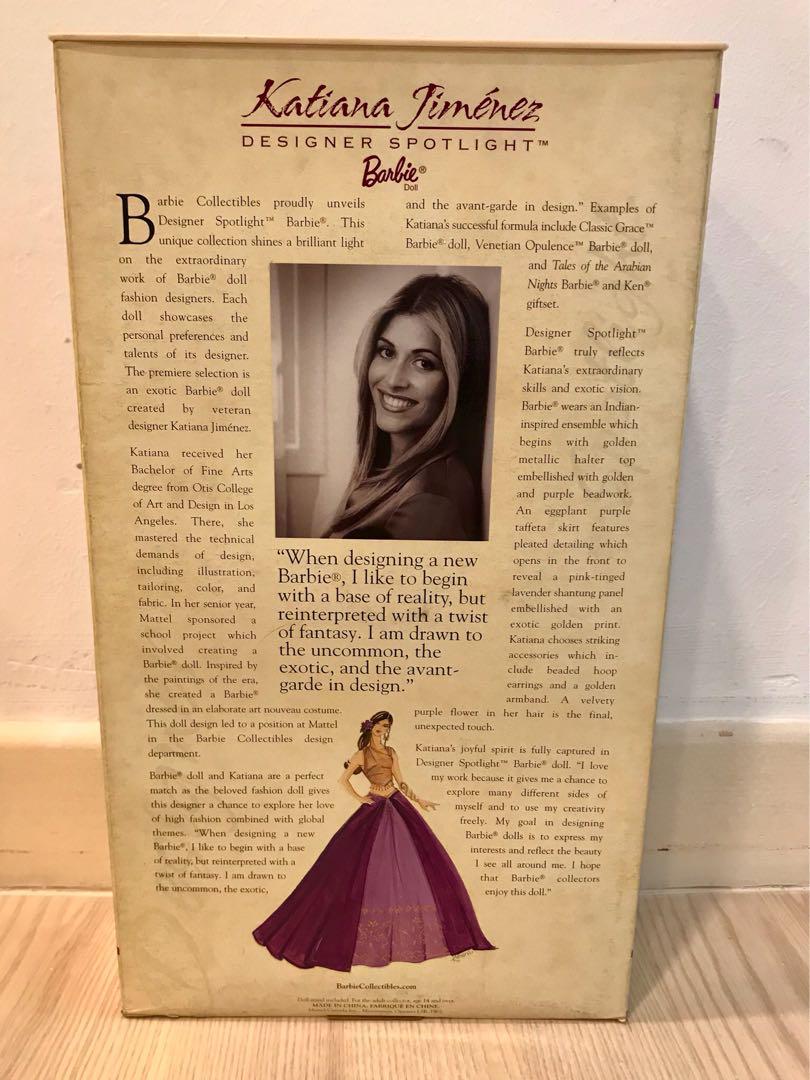 barbie KATIANA JIMENEZ Designer Spotlight poupée Espagne doll 2002 Mattel B0836