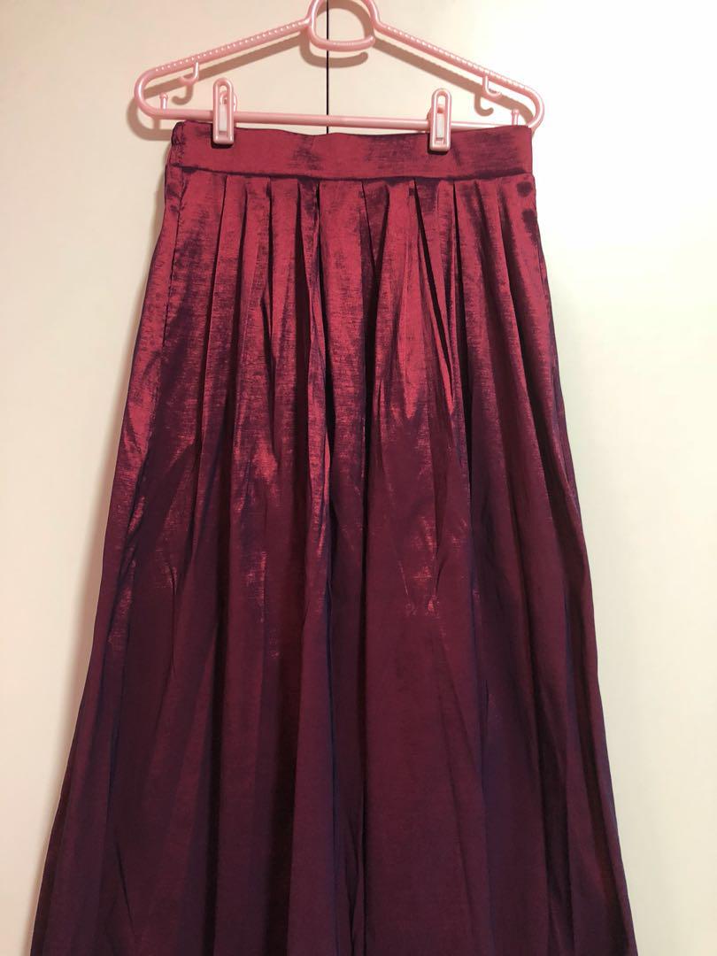 metallic maxi skirts