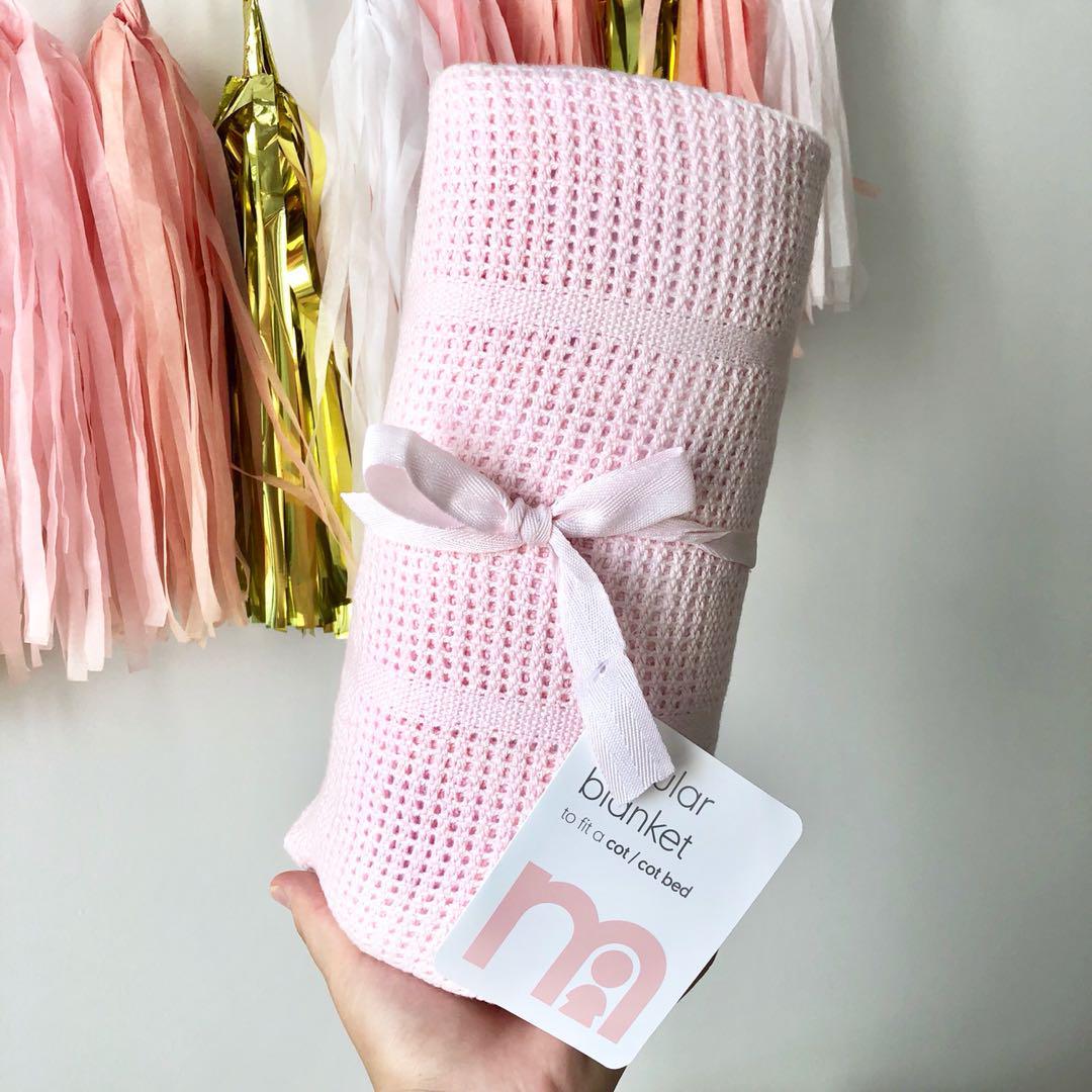 Pink Mothercare Cellular Cot Bed Blanket