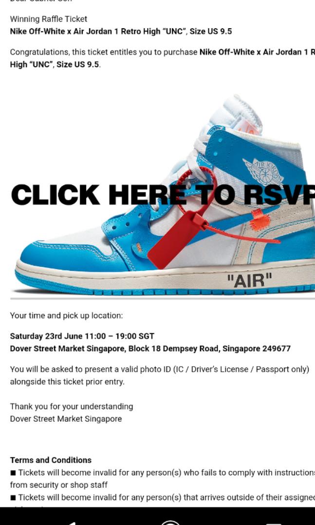Raffle jordan hotsell 1 unc