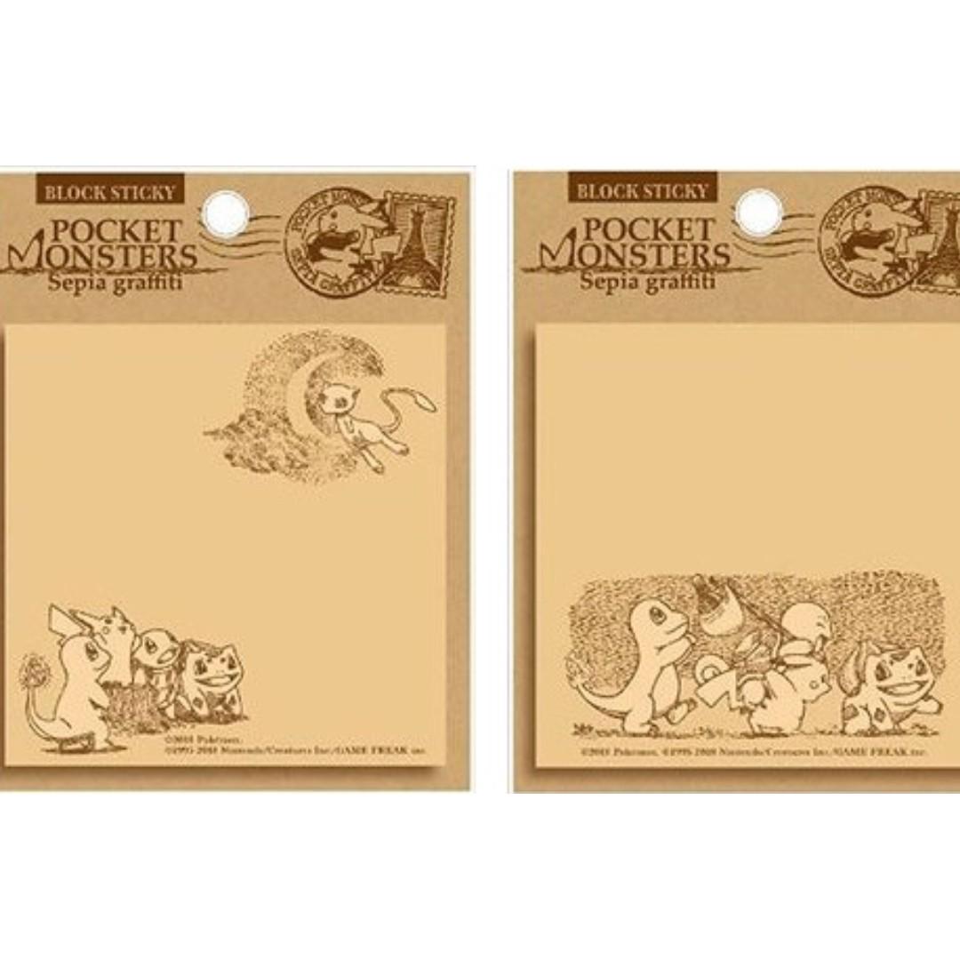 Pokemon Sepia Graffiti Series Fusen Memo Pad Pre Order Books Stationery Stationery On Carousell