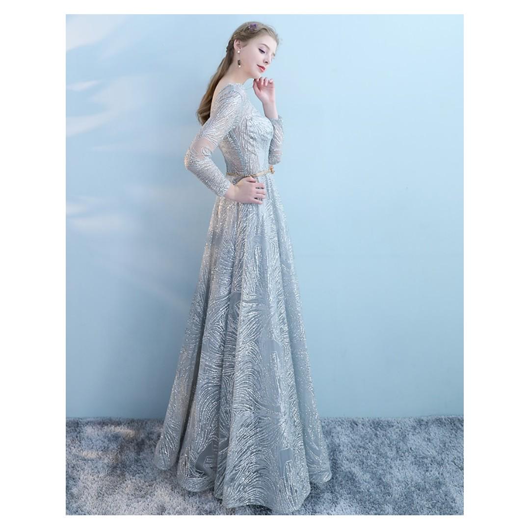slim fit dress slacks Rose Gold Princess Sequin Gown | Dress main image 1