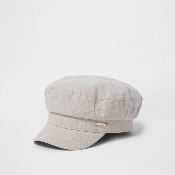 cream baker boy hat