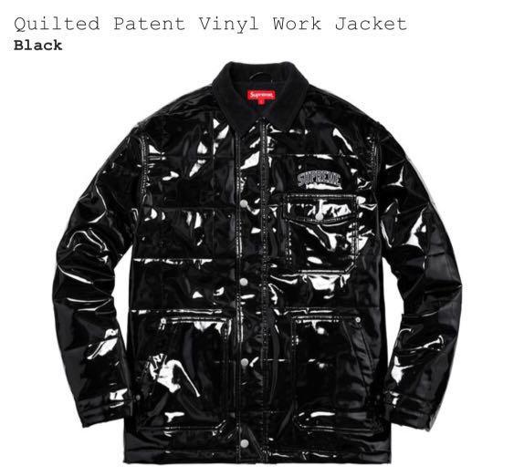 SS18 SUPREME QUILTED PATENT VINYL WORK JACKET