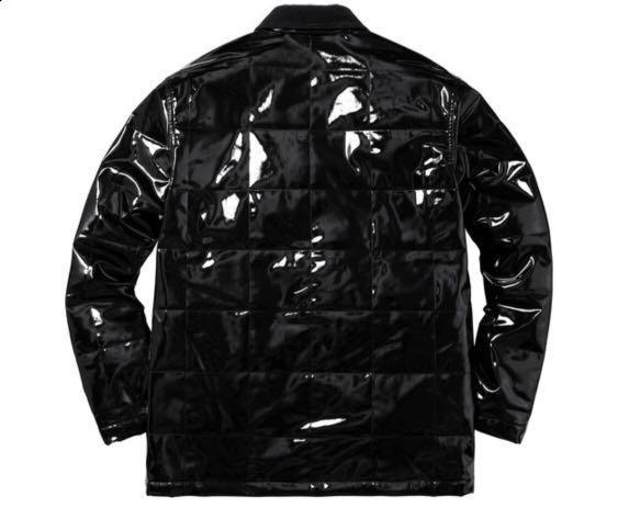 Supreme quilted patent sales vinyl work jacket red