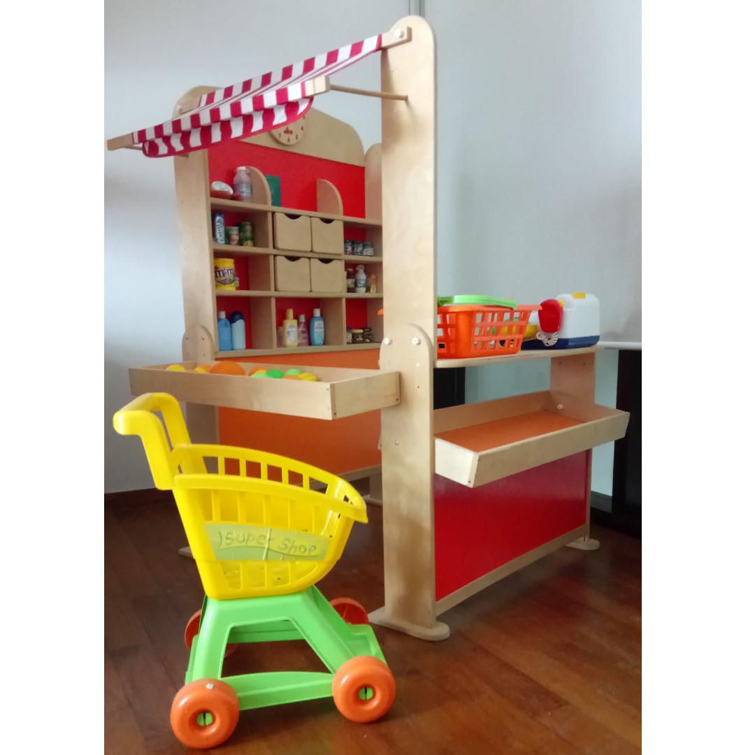 Wooden toy supermarket sales