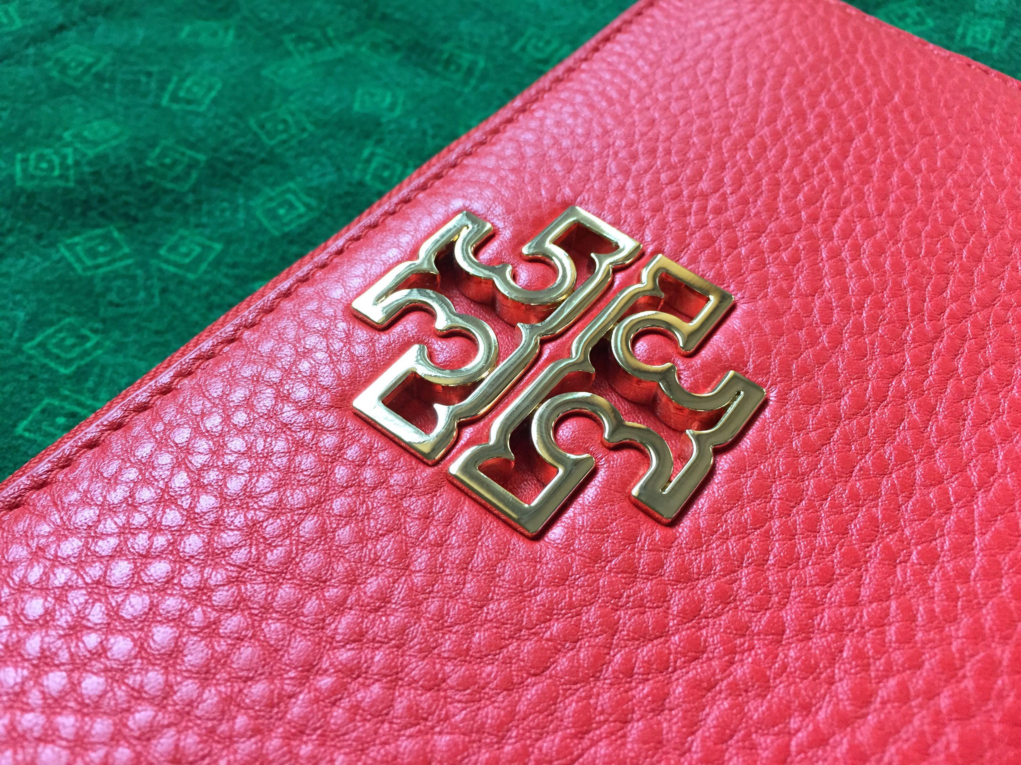 Tory Burch Britten Zip Continental Ladies Wallet Poppy Red CarouPay