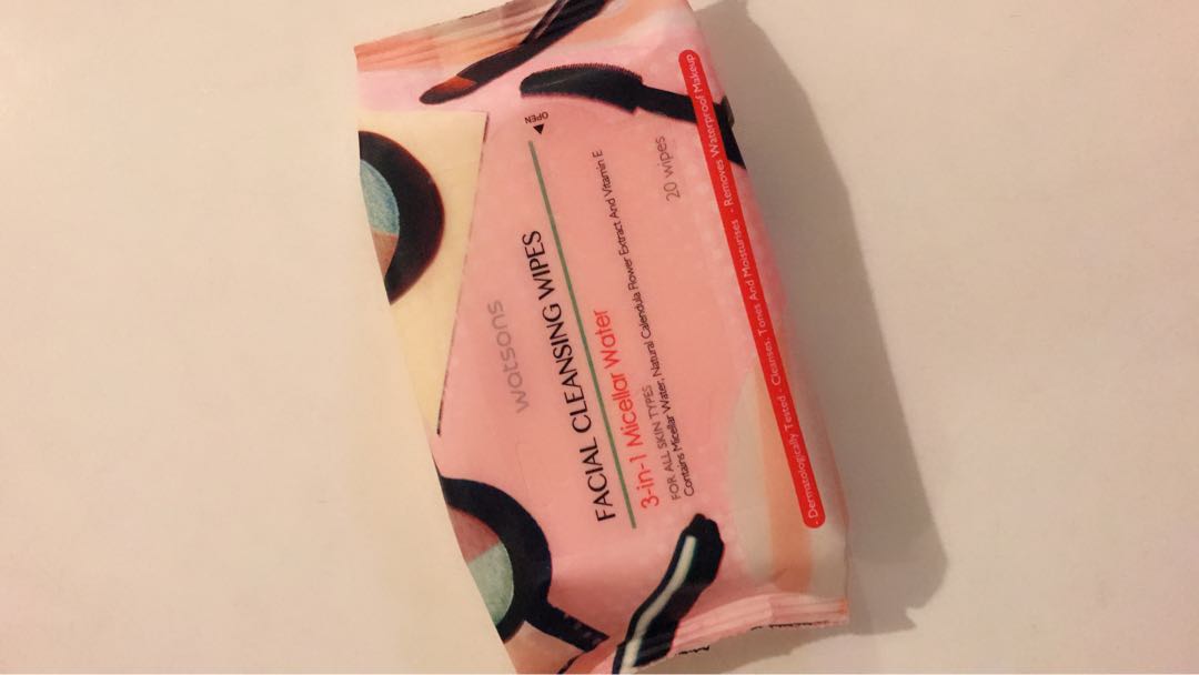 Watsons Facial Cleansing Wipes 3In1 Micellar Water 20S, Beauty