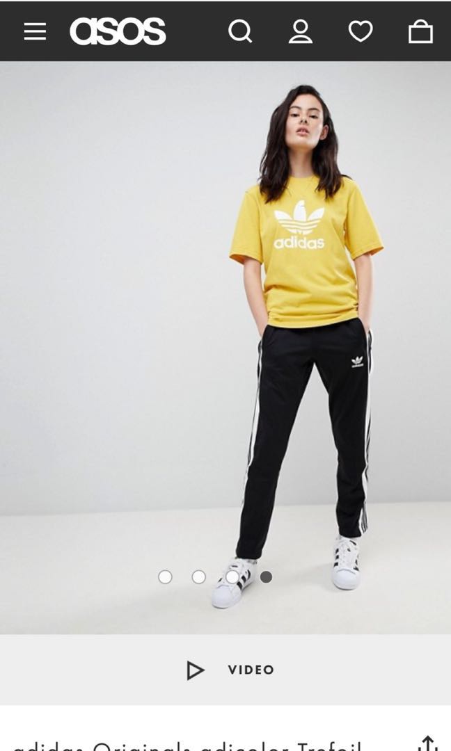 adidas originals trefoil oversized sweatshirt in yellow