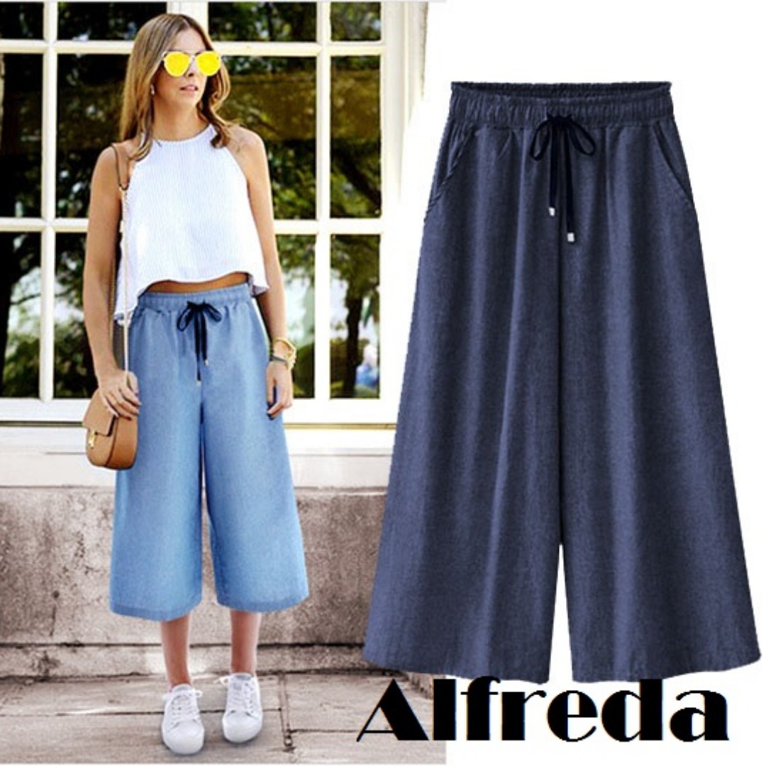 soft denim culottes