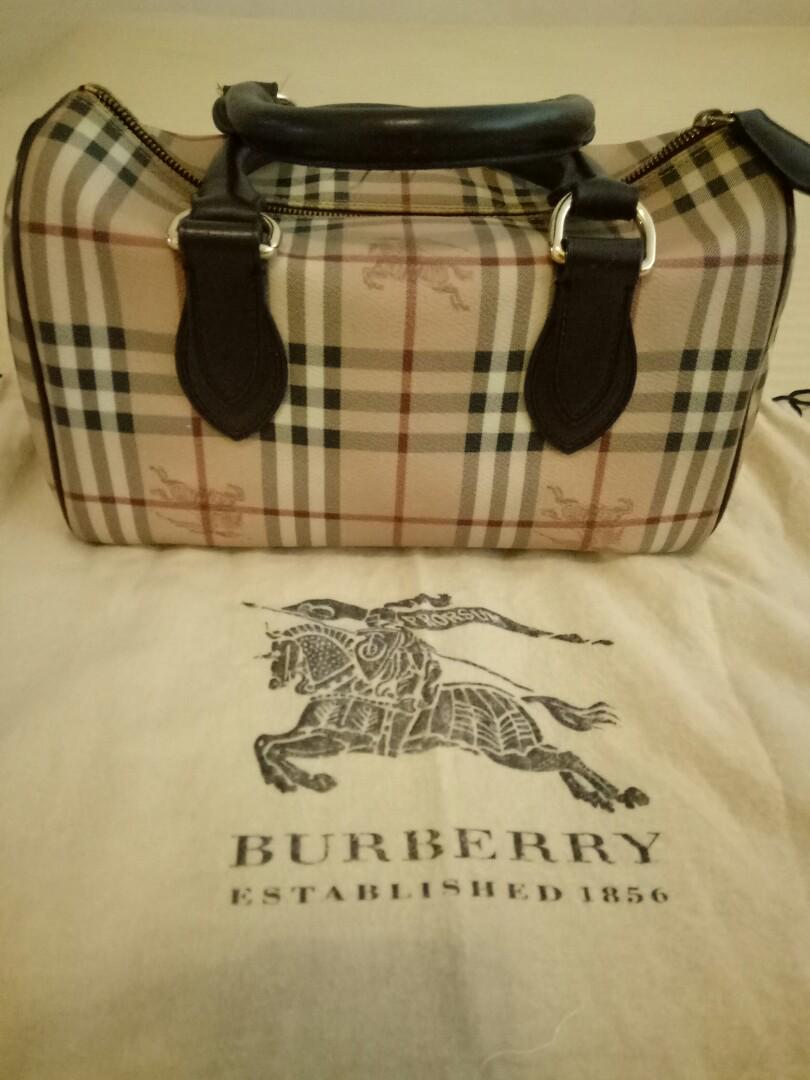 burberry haymarket bowling bag