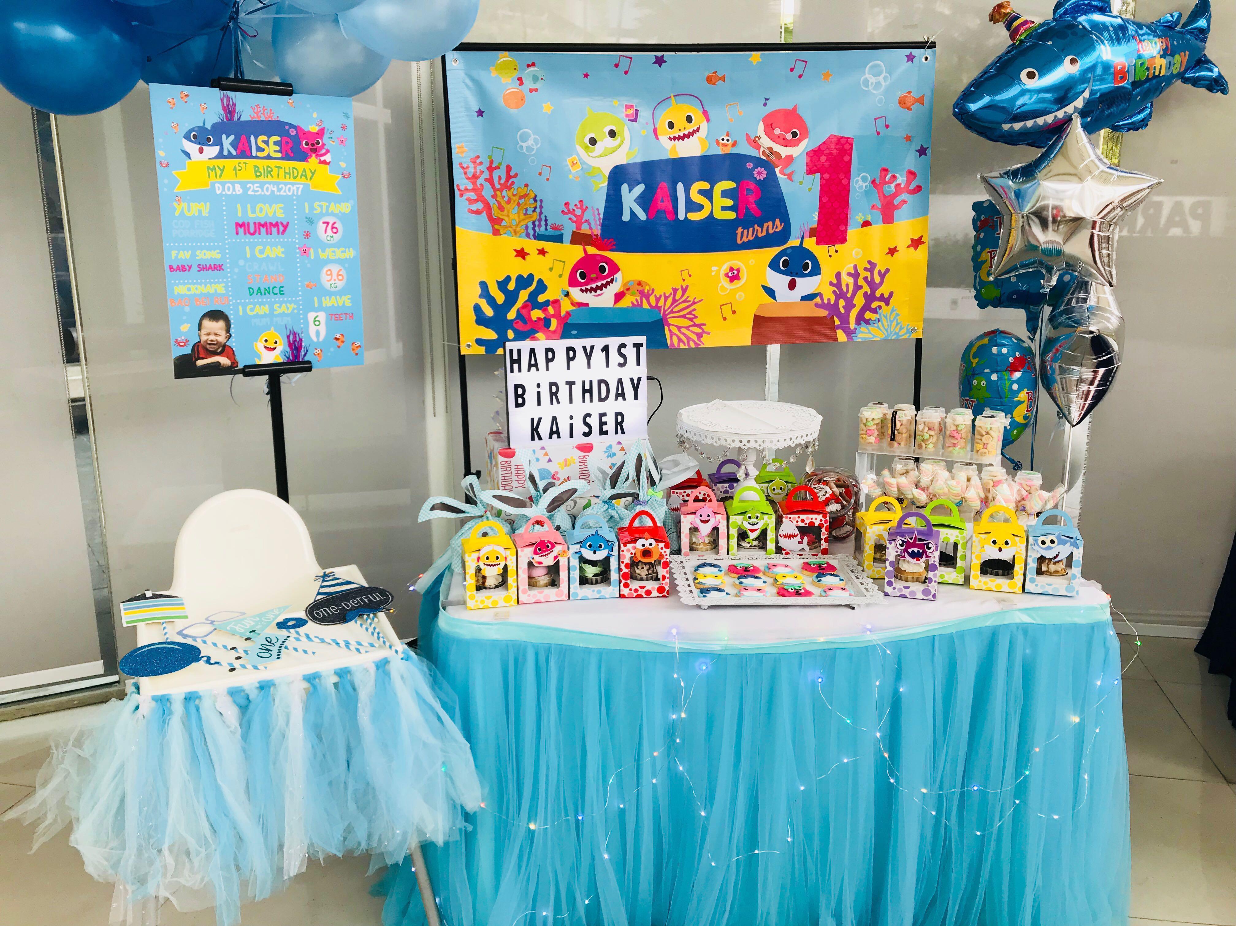 Dessert Table Baby Shark Theme Or Others Babies Kids Baby Nursery Kids Furniture Kids Tables Chairs On Carousell