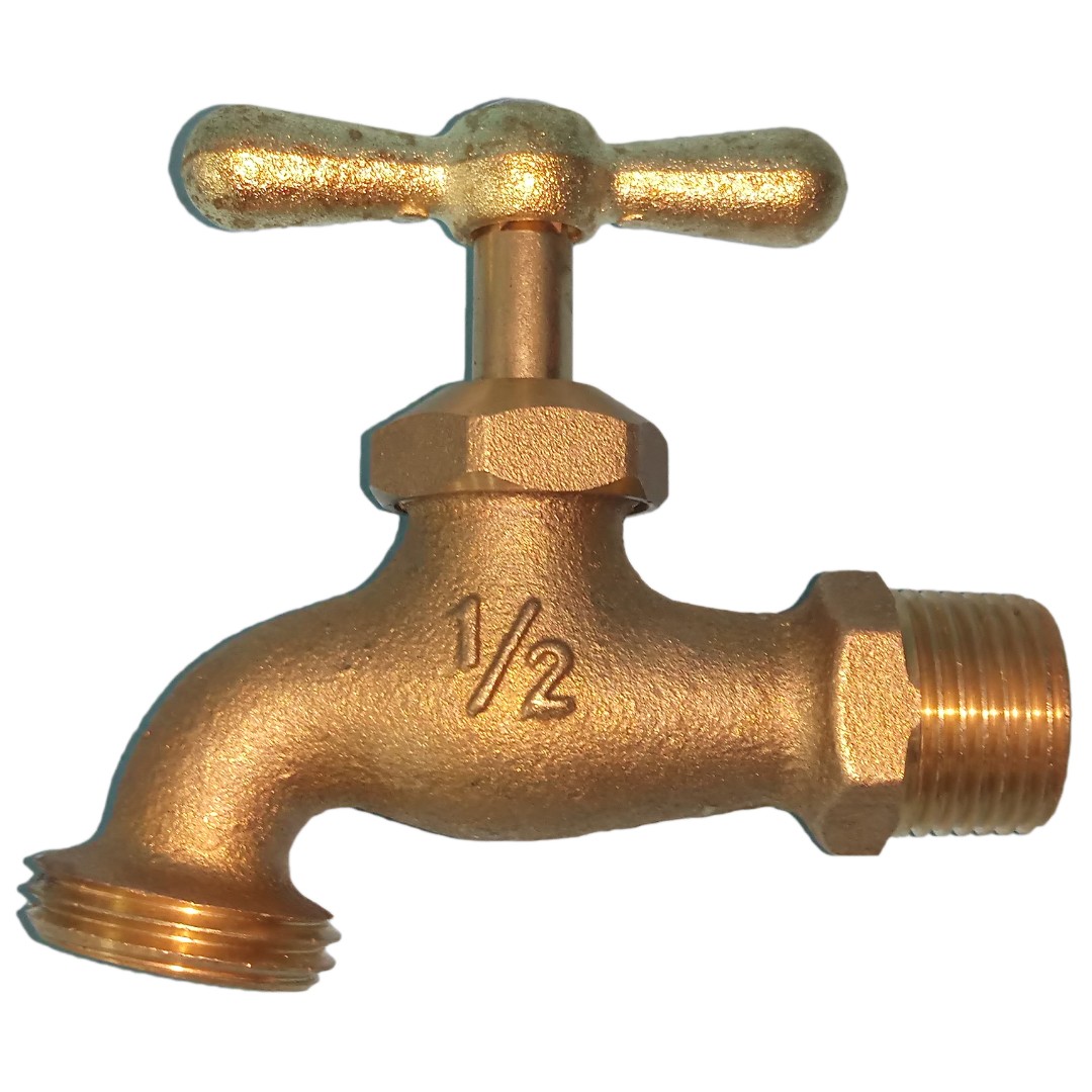 Brass faucet 1/2" hose bibb, Furniture & Home Living, Bathroom