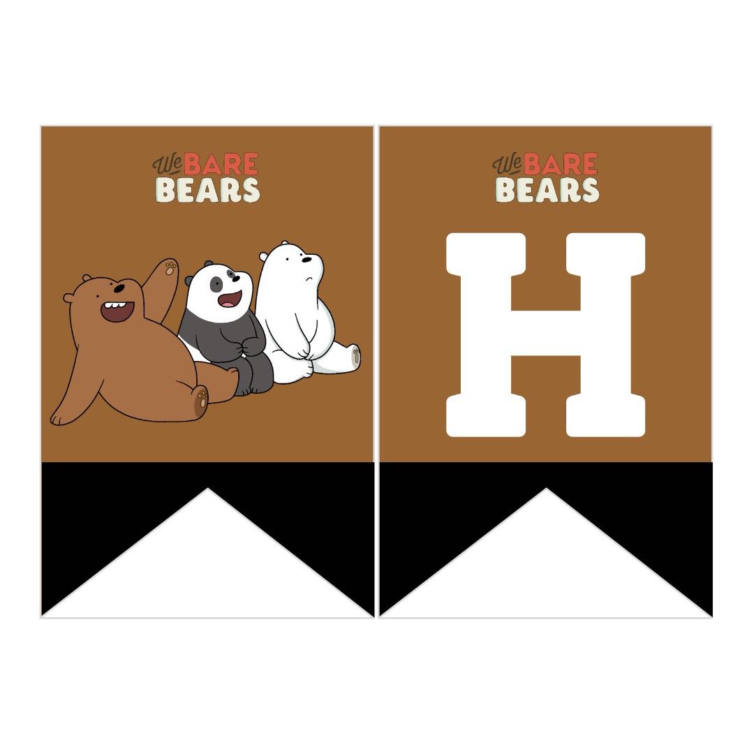 Bunting Banner We Bare Bears Design Craft Others On Carousell Free printable we bare bear cards. sgd