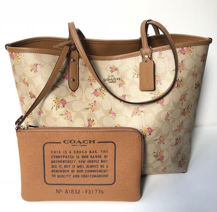 Coach F31776 Reversible Light Khaki Multi 45x29x15 cm