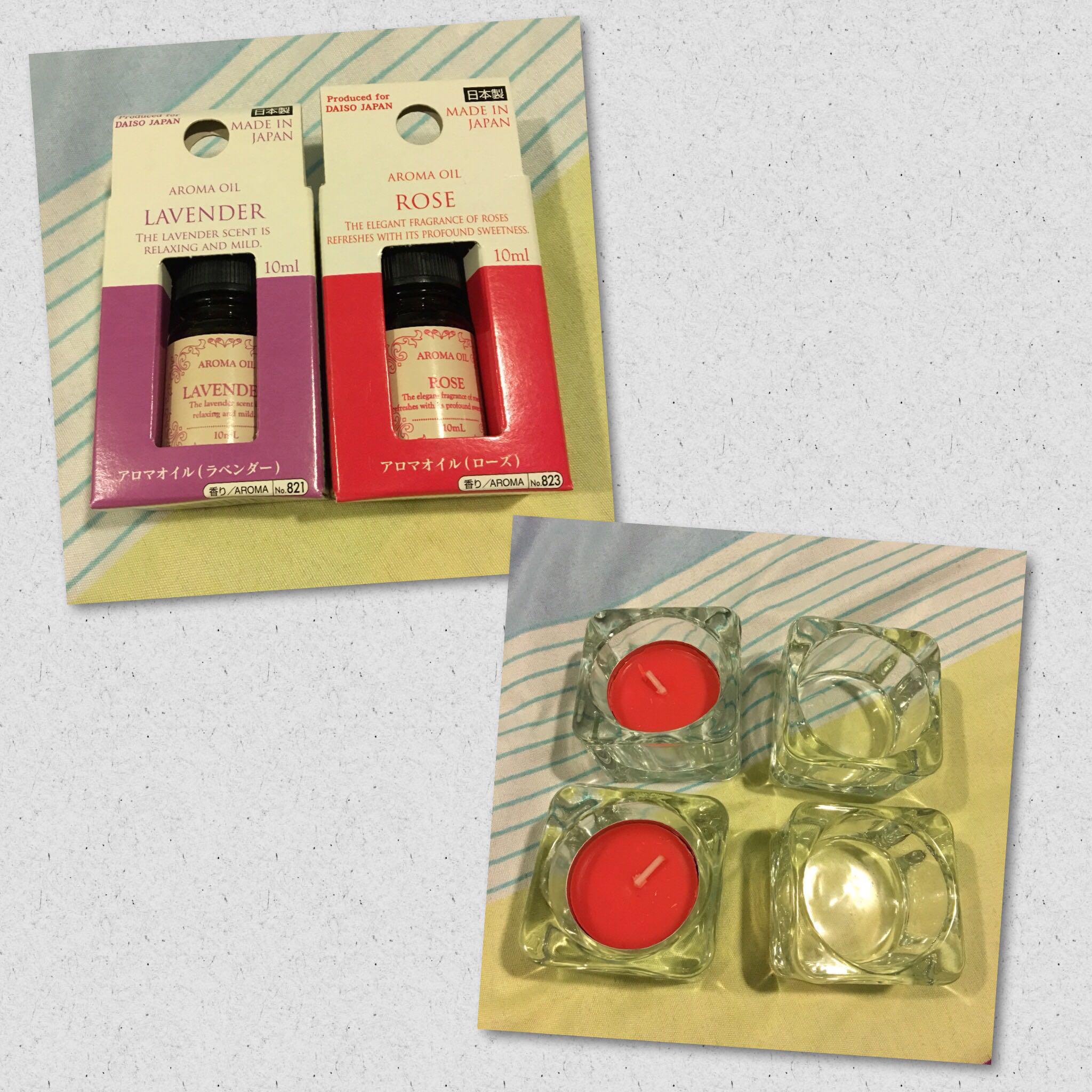 Daiso Aroma Oil + Candle Holder, Looking For on Carousell