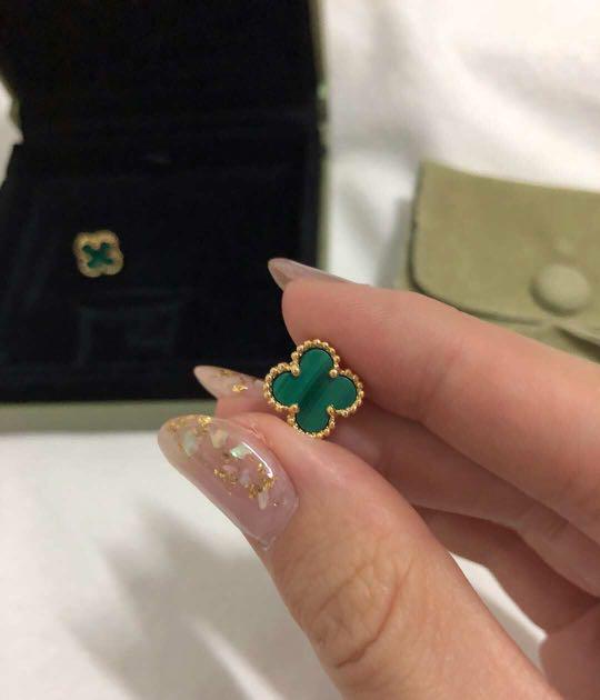 Vca on sale malachite earrings