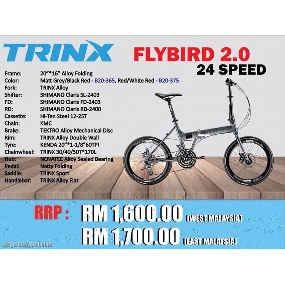 Folding Bike TRINX Flybird 2.0 Basikal Lipat, Sports Equipment ...