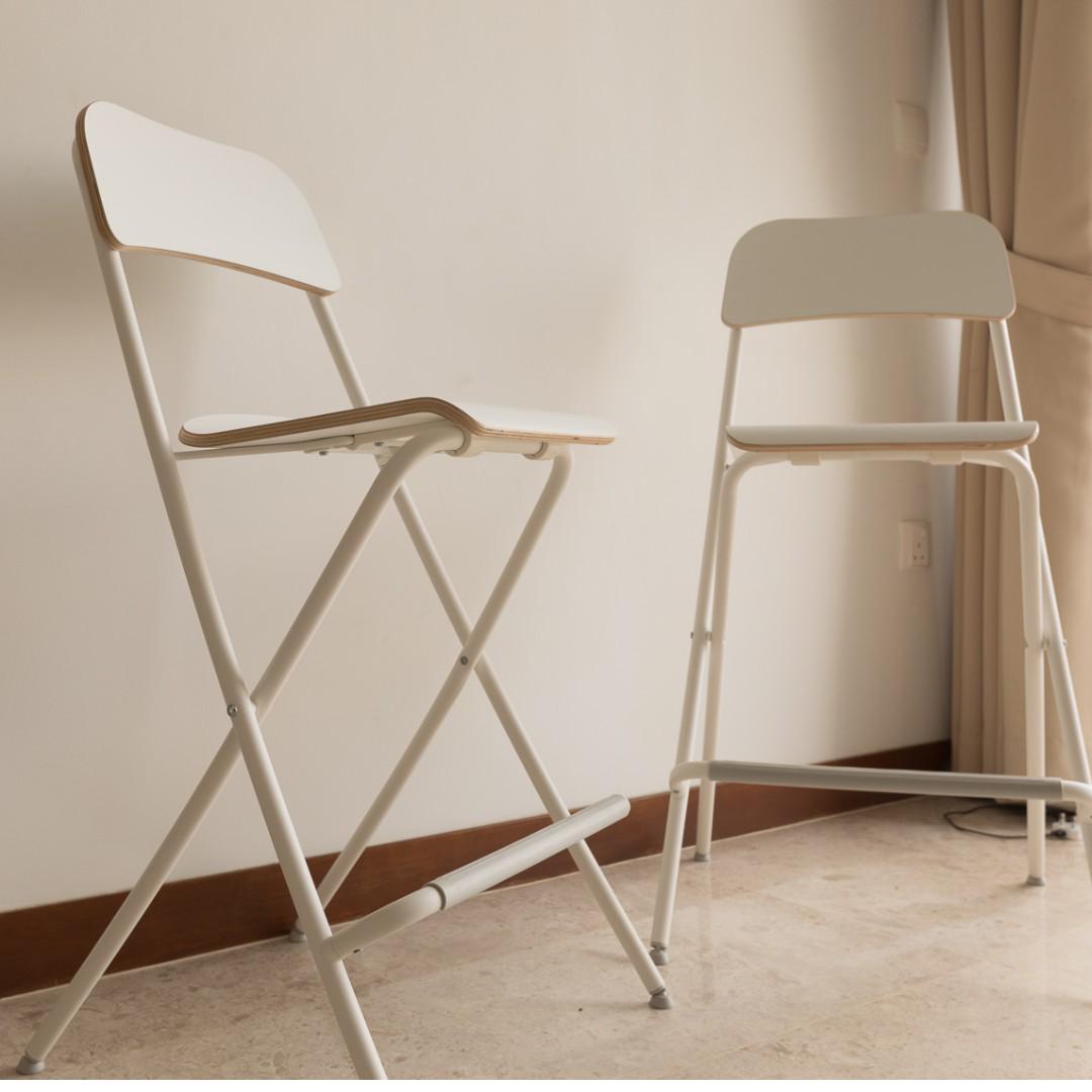 Franklin Bar Stool With Backrest Foldable White Furniture Tables Chairs On Carousell