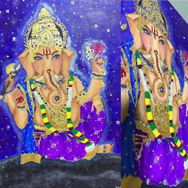 Ganesha Canvas Painting Design Craft Art Prints On Carousell