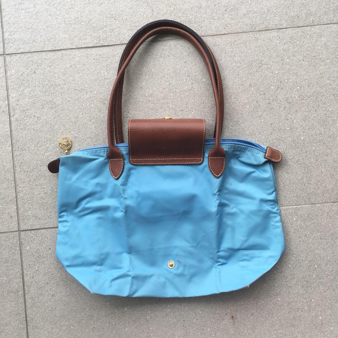 light blue longchamp bag