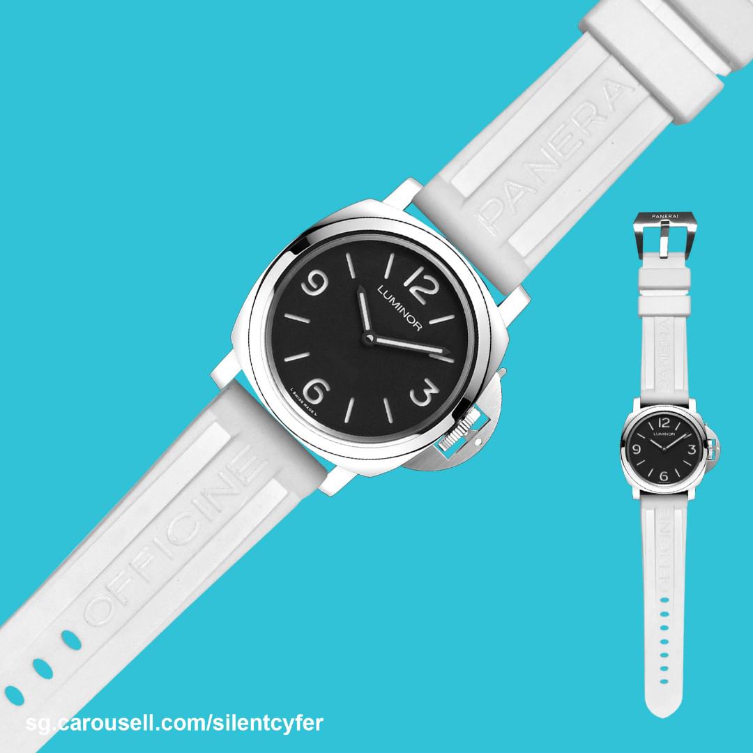 NEW White Rubber Watch Strap for Panerai Luxury Watches on Carousell