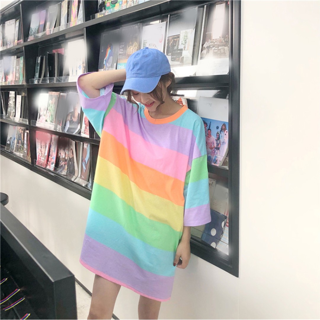 pastel t shirt dress