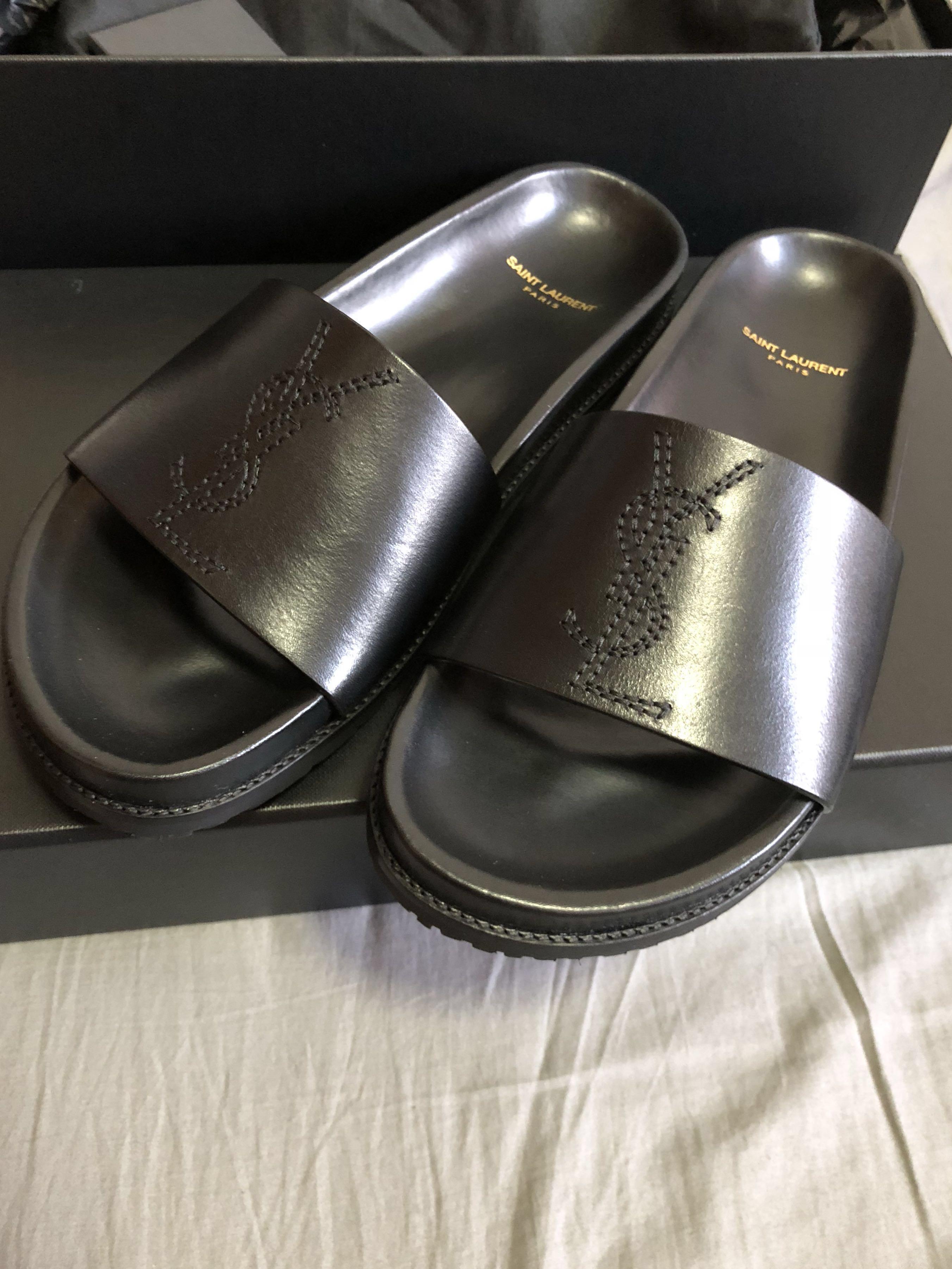 Mens ysl slides best sale