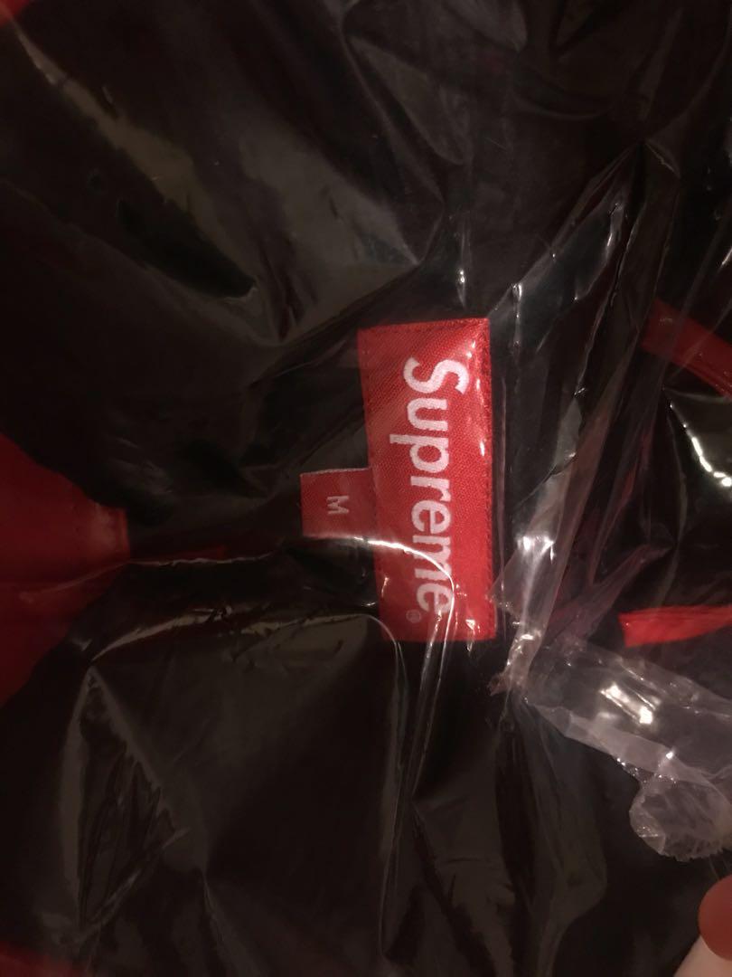 supreme quilted patent vinyl work jacket red