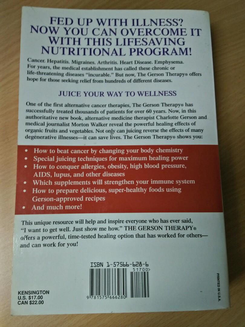 The Gerson Therapy The Proven Nutritional Program For Cancer And
