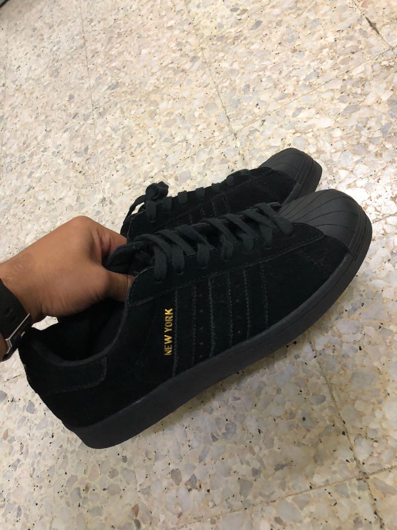 Superstar black suede new york 2025