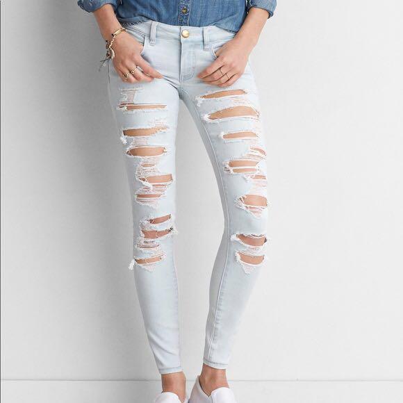 light wash ripped jeans