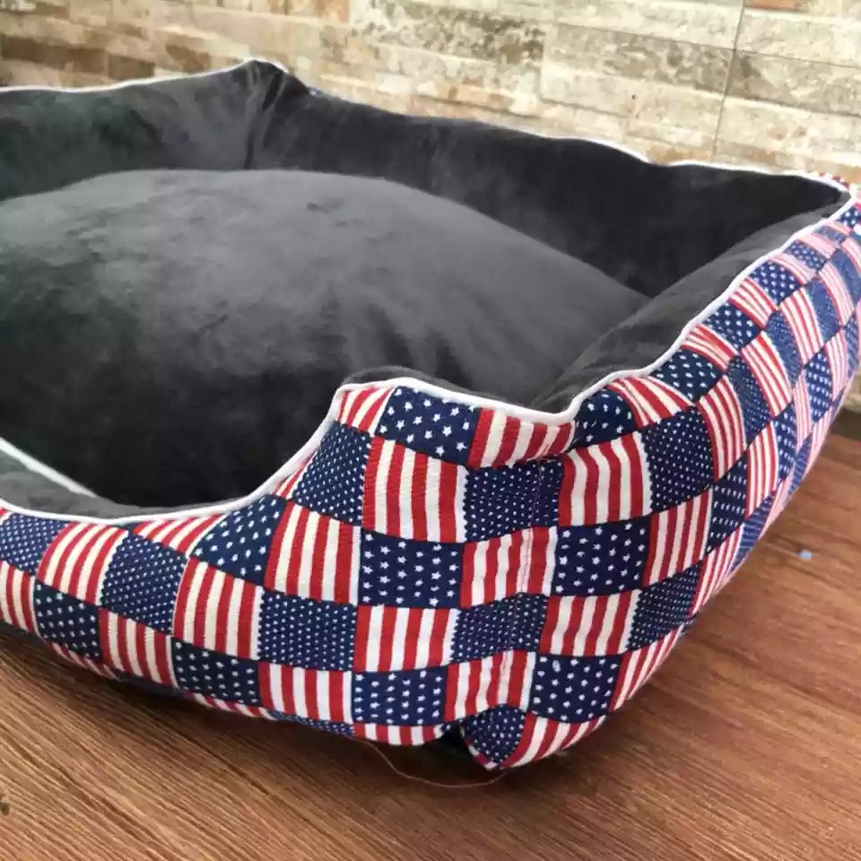 America Flag Pet Bed With Removable Cushion Supplies Aksesori America Flag Pet Bed With Removable Cushion Supplies Aksesori Haiwan Kesayangan Di Carou