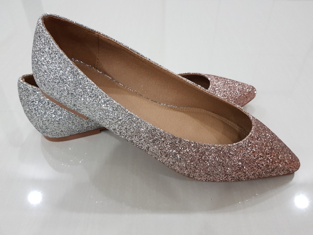 wide glitter shoes